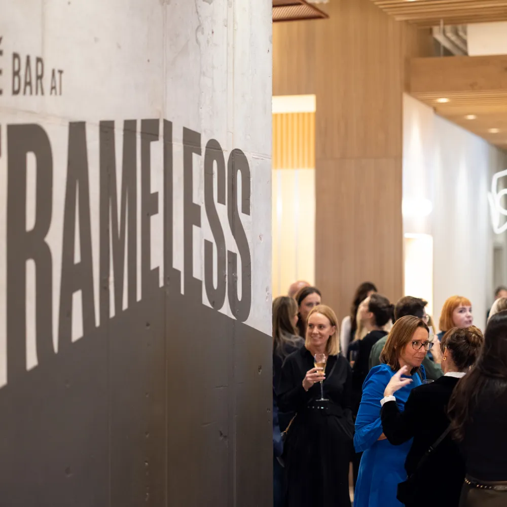 Frameless opening party cafe bar