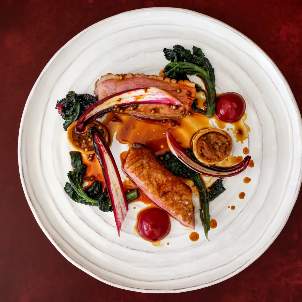 Autumn winter menu rhubarb catering