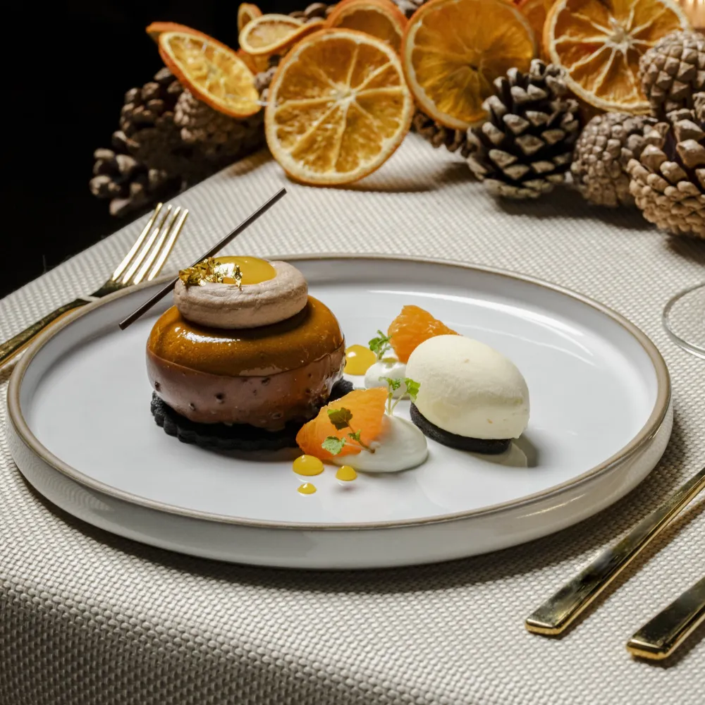 Autumn winter menu rhubarb catering
