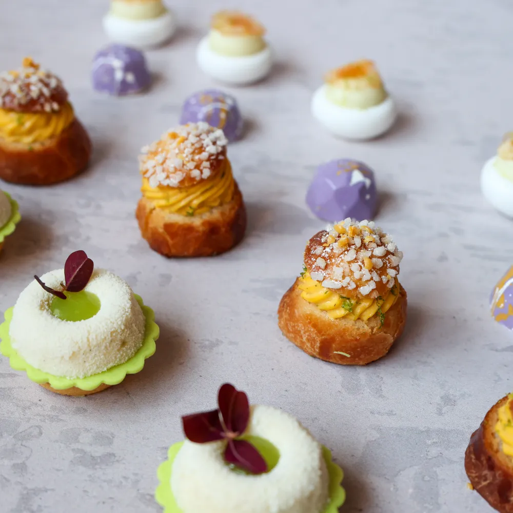 A variety of sweet canapes