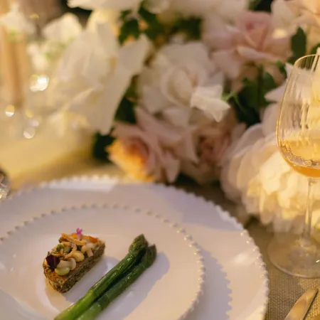 Asparagus starter V&A Wedding