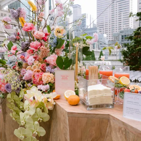 Floral drinks stall
