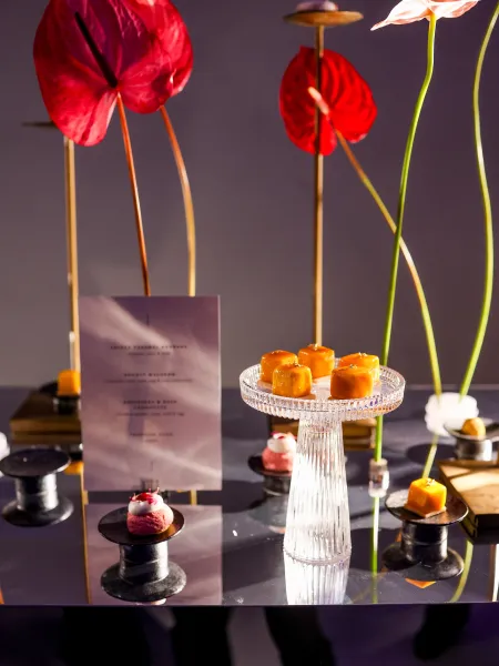 Rhubarb dessert table