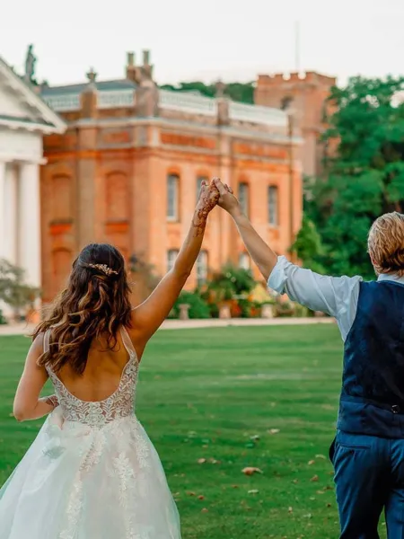 Avington Park Drive Way Wedding Couple