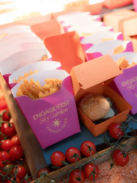 Burgers and Dog Station Food Stall Engage 25 Sky Garden Welcome Party