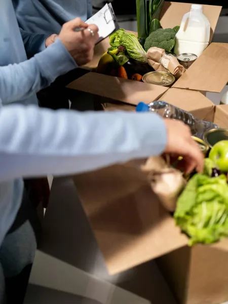 vegetables in a box being prepared 