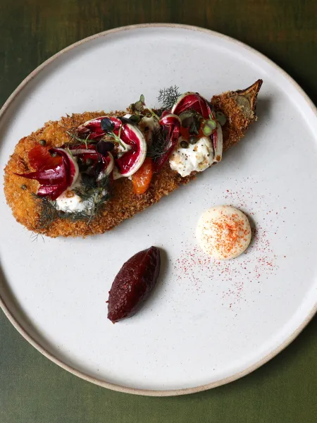 Autumn winter menu rhubarb catering