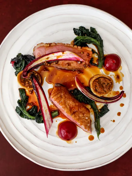 Autumn winter menu rhubarb catering
