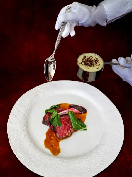 Autumn winter menu rhubarb catering