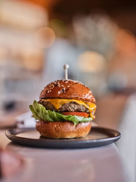 Hamburger from Skywalker Grill's menu