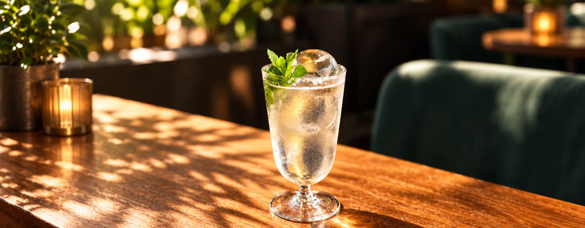 Cocktail on bar at Sky Garden Fenchurch. Zero waste soda. Zero waste week 2026